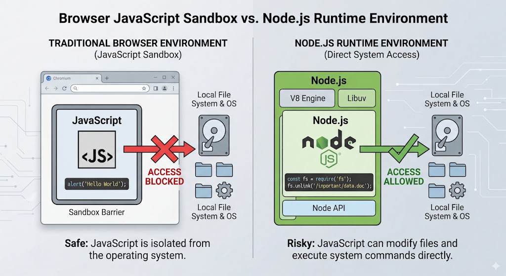 Browser vs Node.js Architecture